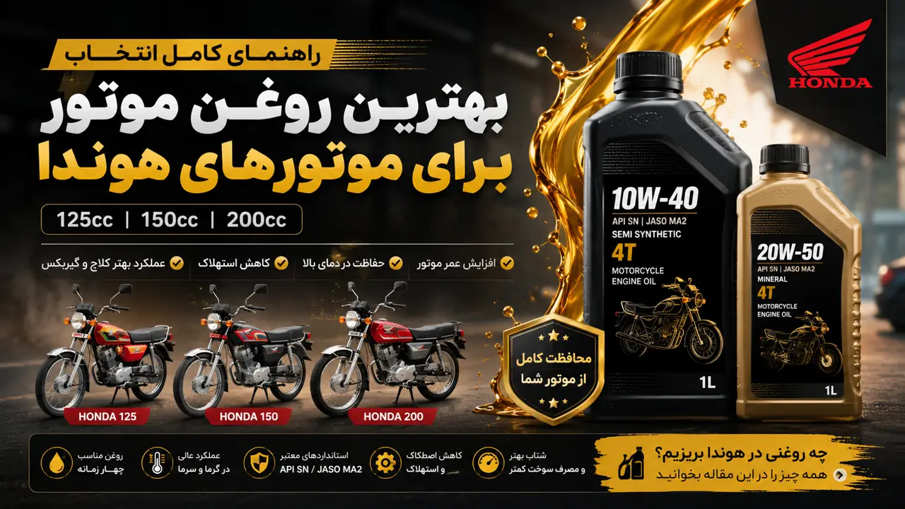 بهترین روغن برای هوندا 125 چیست؟ | چه روغنی در هوندا 150 و 200 سی‌سی بریزیم؟