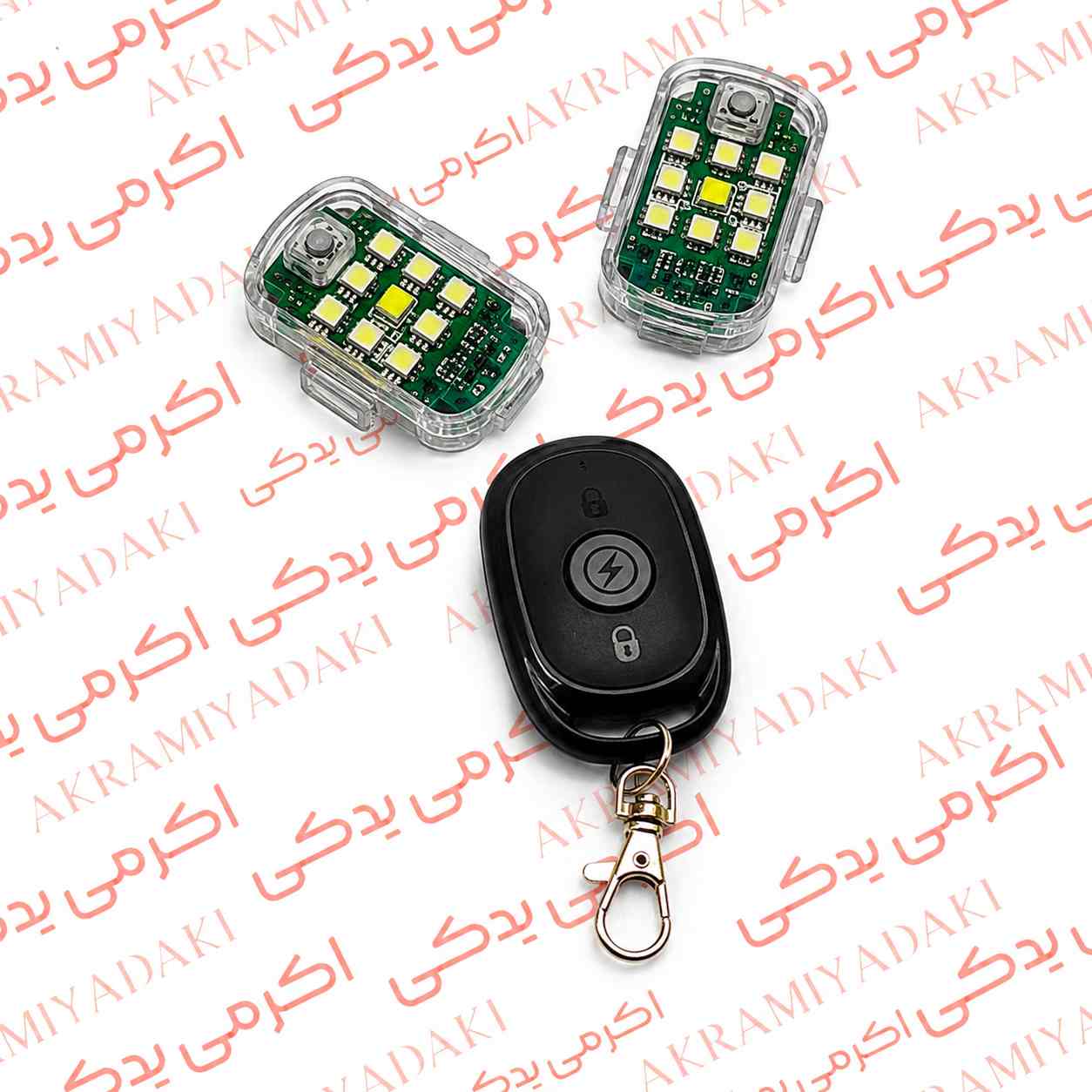 چراغ خلبانی ریموت دار موتورسیکلت و خودرو | LED RGB چند رنگ با کنترل از راه دور کد 409455