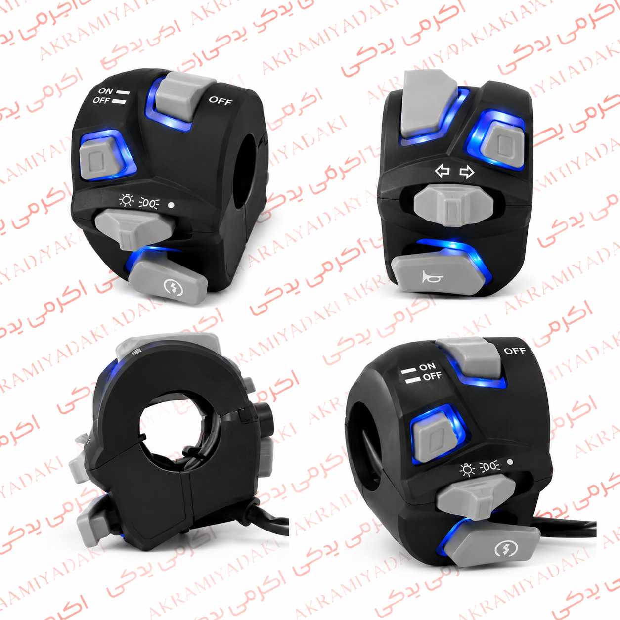 قلوه چراغدار مناسب انواع موتورسیکلت بسته 2 عددی سمت کلاچ و ترمز کد 46200
